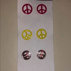 Peace Sign Stud Earrings